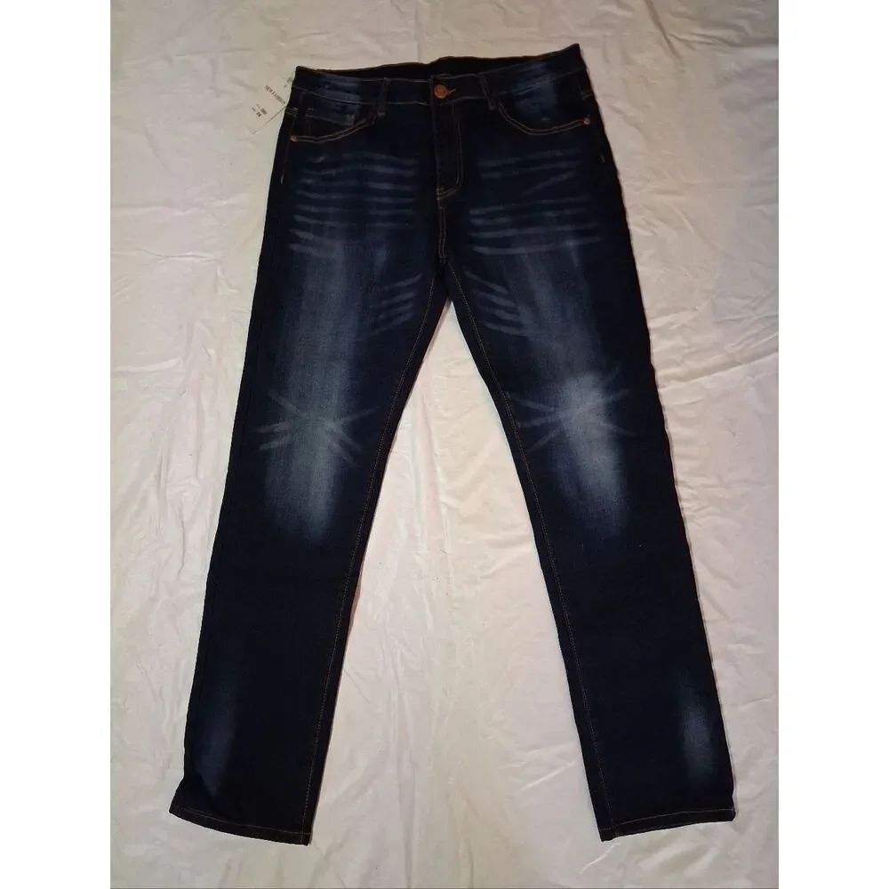 Junbaoss Dark Blue Men’s Stretch Denim Jeans Size 36 NWT